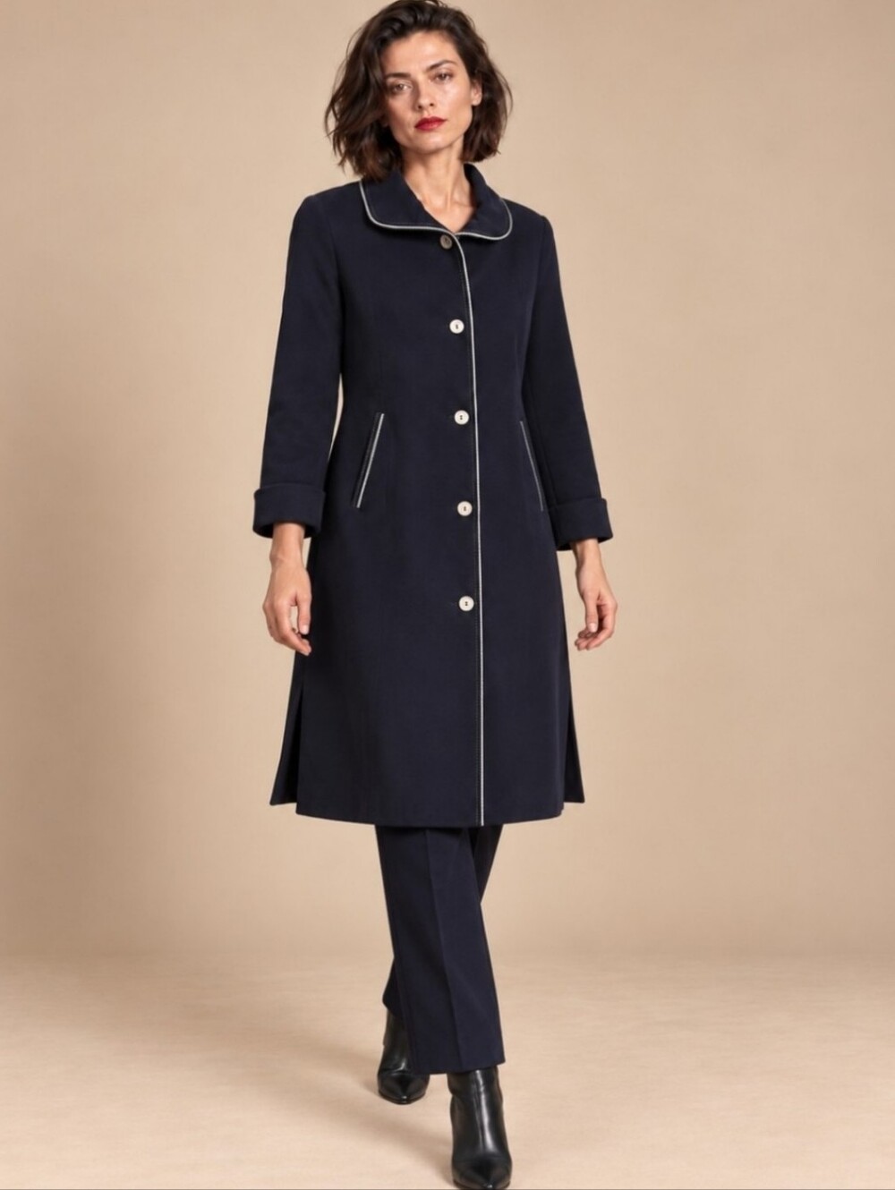 Penningtons NavyTailored Trench Style Coat Size 18